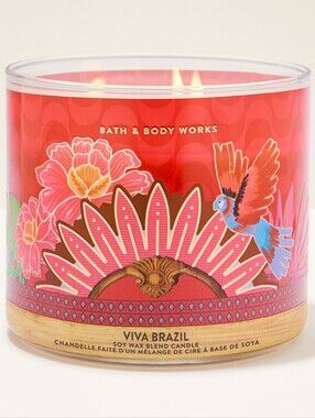 Bath & Body Works Viva Brazil 3-Wick Candle Red